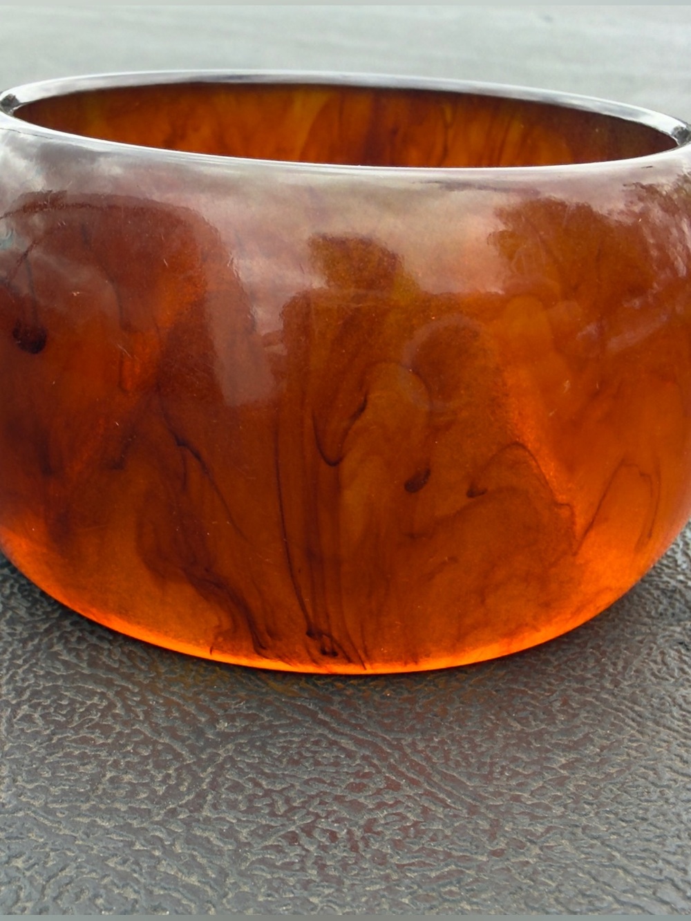 VTG Tortoiseshell Resin Bangle Bracelet - Brown